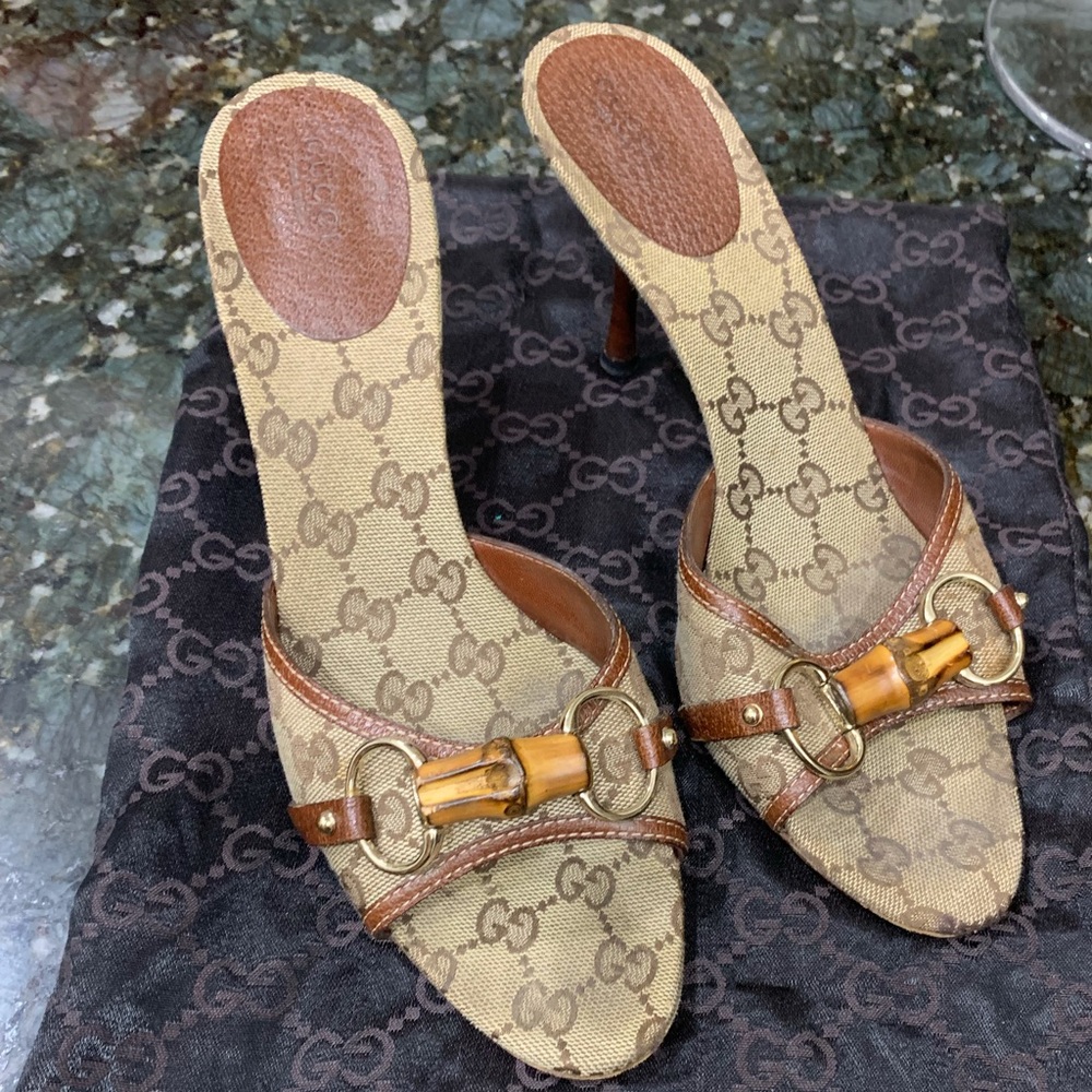 Gucci  Guccissima Horsebit  Logo Mules Heels